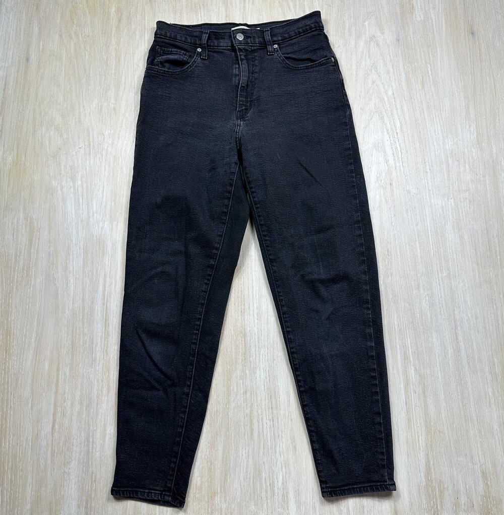 Levi's High Waisted Mom Jean Black Tapered High Rise Stretch Denim Jeans 30